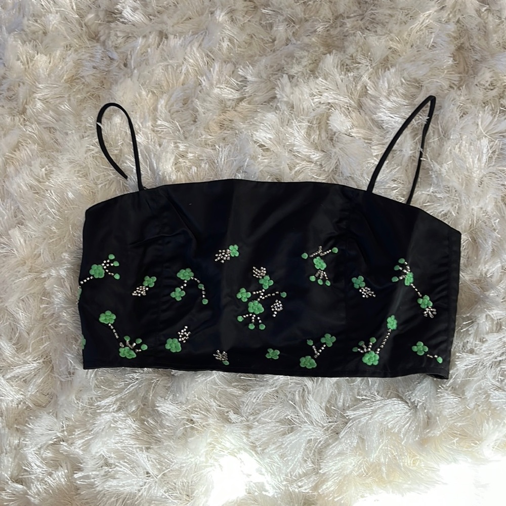 Ganni Beaded Crop Top